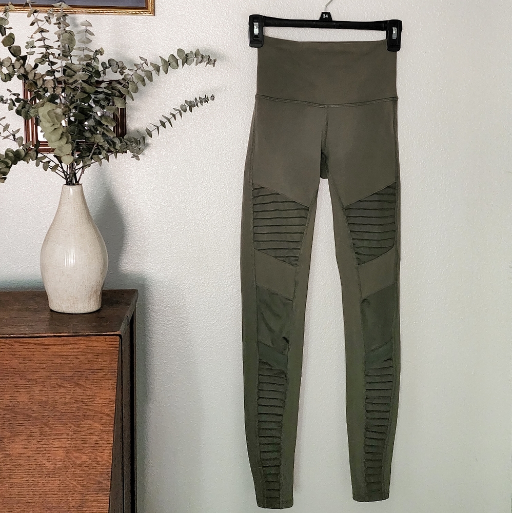 Alo Moto Mesh Legging - Army Green - XS